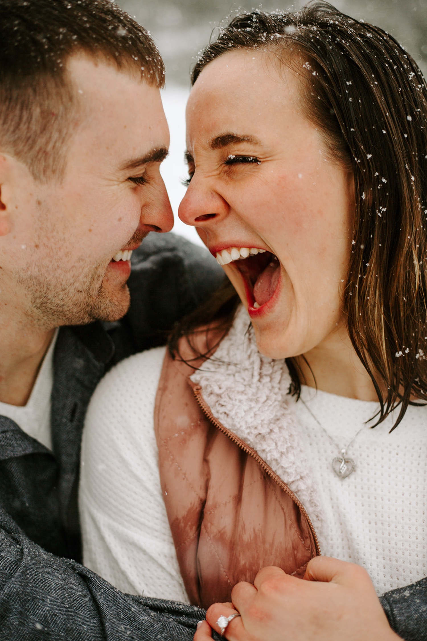 Engagement photos at Hansen Tree Farm