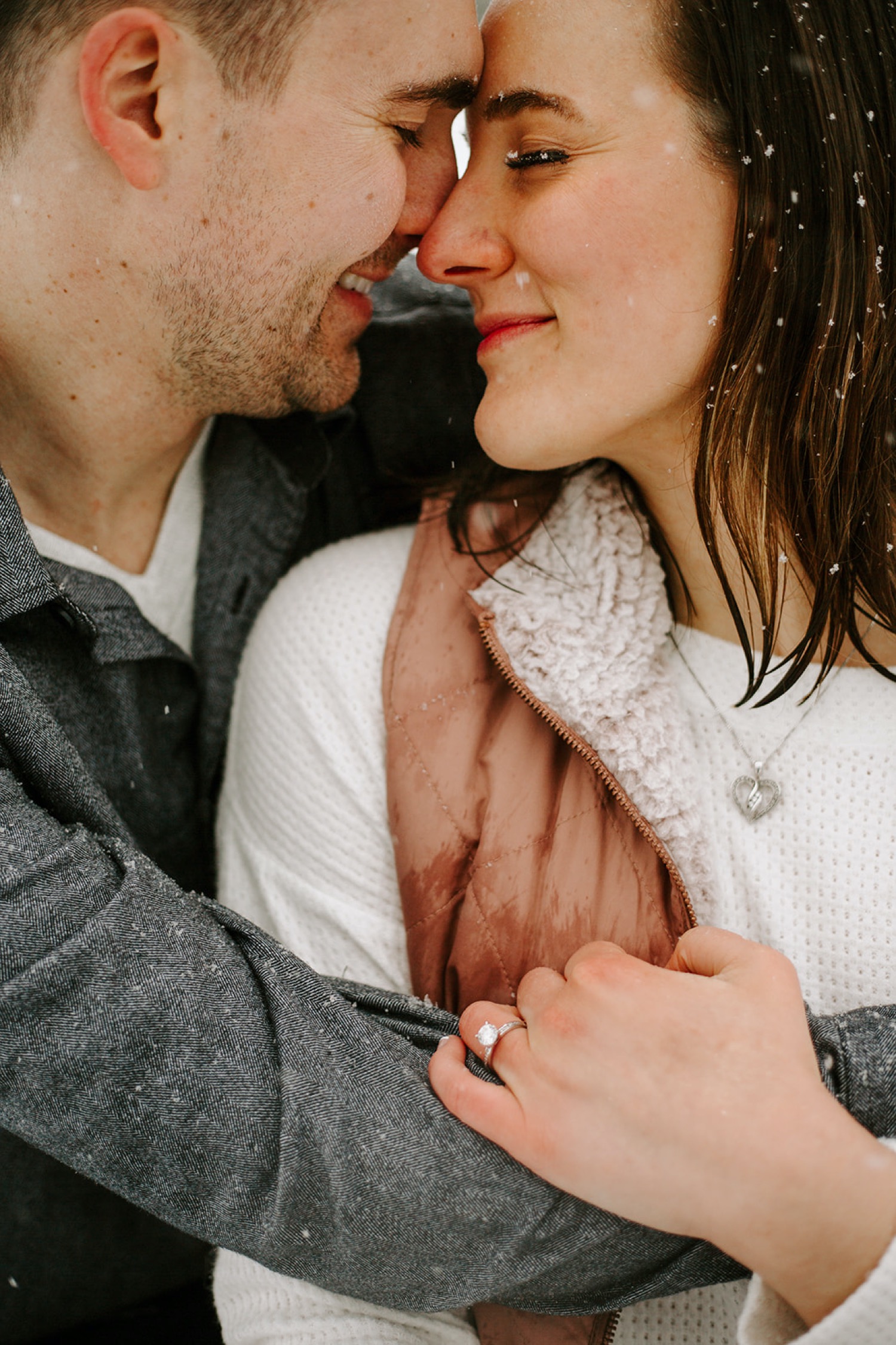 Engagement photos at Hansen Tree Farm