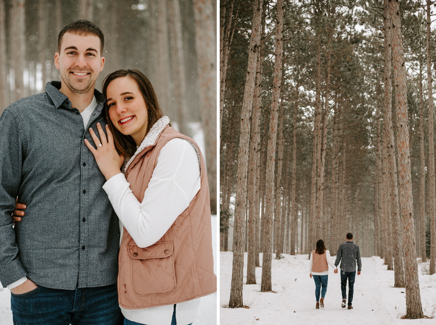 Engagement photos at Hansen Tree Farm